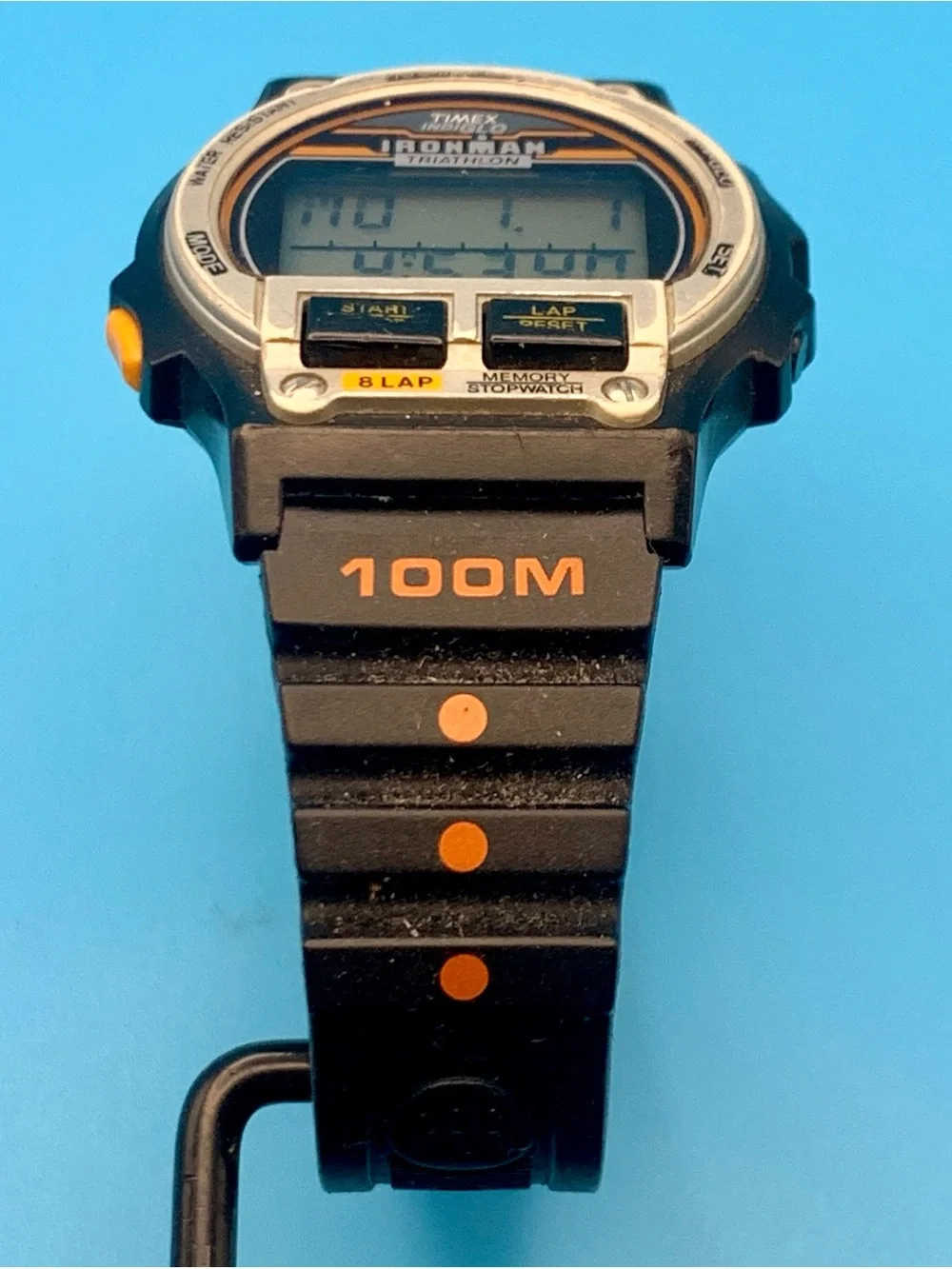 TIMEX IRONMAN TRIATHLON Men’s Vintage 1994 8 Lap Digital Watch Works New Battery